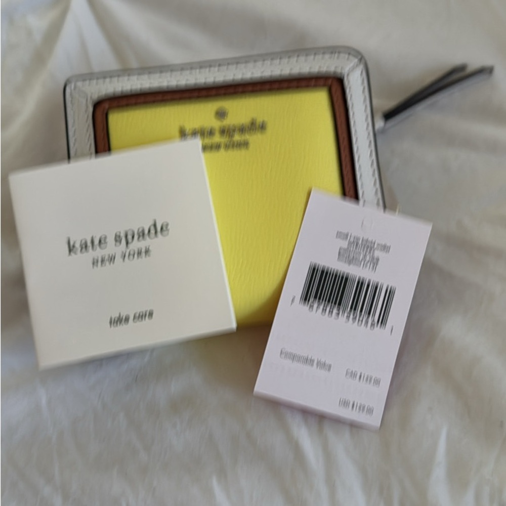 Kate Spade Yellow and Gray Compact Wallet